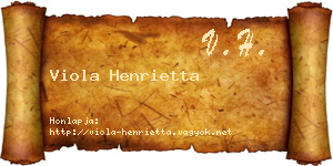Viola Henrietta névjegykártya